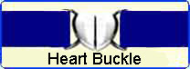 Heart buckle for elastic stretch belts with nickel or brass finish