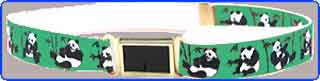 Green Pandas Belt/Magnetic Buckle