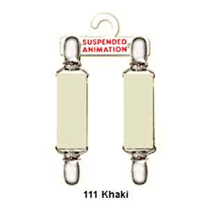 Mitten clips in khaki elastic