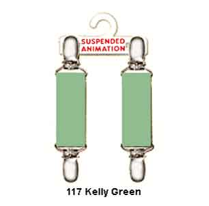 Mitten clips in kelly green elastic