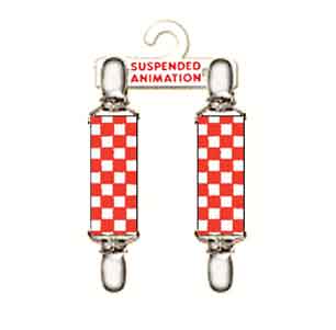 Mitten clips with red checker board design