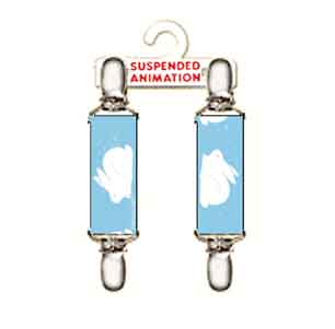 Mitten clips with bunnies on blue design