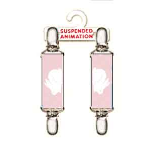 Mitten clips with bunnies on pink design