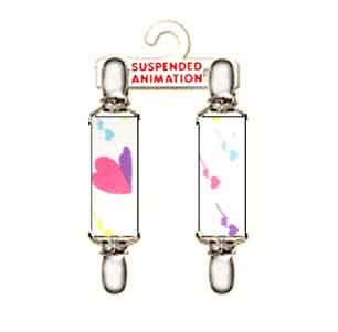 Mitten clips with zig-zag hearts design