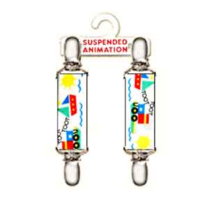 Mitten clips with tugboat design