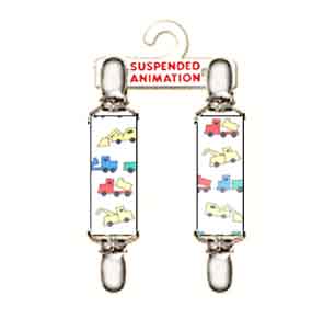 Mitten clips with toy trucks design