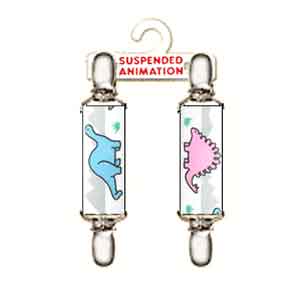 Mitten clips with pastel dinosaurs design