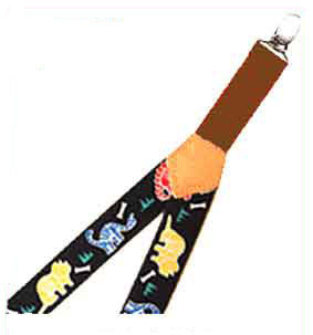 Dinosaur and jungle animals toddler suspenders.