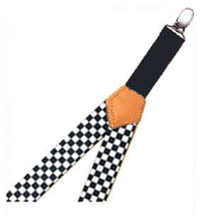 Checkered design kids suspenders.