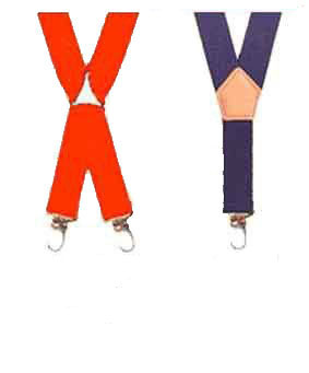 Kids adjustable suspenders with X-back and Y-back styles.